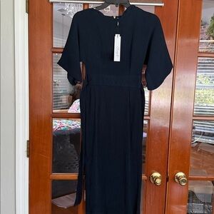 Closet London Kimono Side slit midi dress size 2 Navy